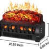 21 Inches Electric Fireplace Insert Log Heater Set, Freestanding Heater with Adjustable Flame Brightness and Flicker Speed, 750w/1500w Heating, Overheat Protection, Remote Control