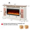 OKD Fireplace TV Stand for 80 Inch TV, Farmhouse Entertainment Center with 42" Fireplace & LED Lights, Modern Media Console Table with Storage Drawers & Cabinets for Living Room, Antique White
