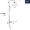 GROHE 26128002 Euphoria 260 Cooltouch Thermostatic Shower System, Starlight Chrome