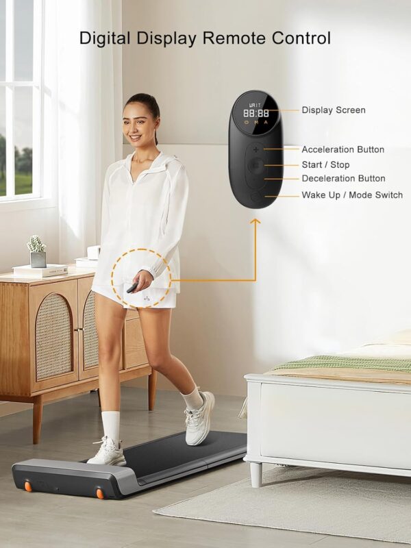 WALKINGPAD P1 Folding Treadmill, Ultra Slim Foldable Treadmill Smart Fold Walking Pad Portable Walking/Jogging Machine with App & Remote Control Grey
