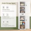 67.1" Tall Bathroom Cabinet, Storage Cabinet with 6 Shelves & Drawer, Bathroom Storage Cabinet with Adjustable Shelves, Tall Cabinet for Bathroom,Living Room, Kitchen, White