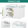 YITAHOME 24 Inch Bathroom Vanity with Sink, Small Space Floating Vanity, Modern 3-Holes Bathroom Storage Cabinet w/Double Soft-Close Doors, White