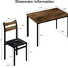 DKLGG Dining Table Set for 4, 43.3" Dining Room with 4 Upholstered PU Leather Chairs, Modern Wood Table and Chairs Set, 5-Piece Dinette Breakfast Nook, Small Places, Brown