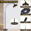 Arch Floor Lamps with Remote - Dimmable Floor Lamp 70”, Black Tall Lamp with 360° Adjustable Hanging Metal Shade, Arc Lamps Floor Standing with 9W Bulb, Over Couch Lamps for Living Room, Foot Switch