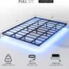 OLEVS Floating Bed Frame Full Size with Smart LED Lights and Charging Station - Modern Metal Platform Bed, Easy Assembly No Box Spring Needed
