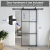 BARNSMITH 36in x 84in Aluminum Glass Barn Door Panel DIY Frosted Tempered Glass Door Slab Disassembled(Sliding Hardware not Included), Lightweight Sliding Door, Easy Assembly