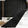 Sunny Heart Wood Slat Wall Panels, Wood Panels for Wall, 2 Pack 93.5" x 12.6" Soundproof Solid Wooden Wall Panels, 3D Acoustic Fluted Wood Wall Panels for Ceiling Wall Decor, Black