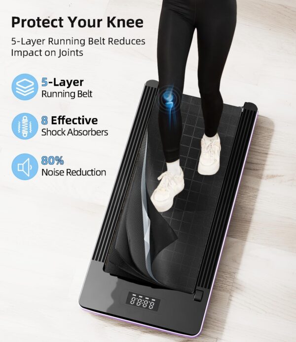 Walking Pad - Under Desk Treadmill, Treadmills for Home/Office, Portable Treadmill, Walking Pad Treadmill Under Desk with Remote Control LED Display- Ideal for Fitness Enthusiast (Black)