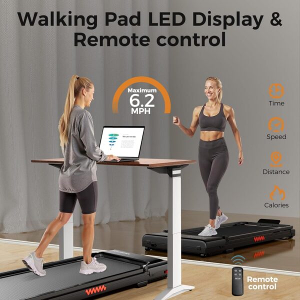 Walking Pad with Handle, 3.0HP Walking pad Treadmill, 3 in 1 Portable Under Desk Treadmill for Home, Treadmil with Handle Bar,Small Treadmill,Folding Walking Treadmill with Remote Control, LED Display