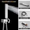 AYIVG Thermostat Shower System Brushed Nickel Rain Shower System With 12 Inch and 8 Inch Shower Head Temperature Display Bathroom Shower System Dual Rainfall Shower Head System