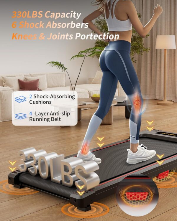 Walking Pad Treadmill, Anylife Incline Walking Pad Under Desk Treadmill 330lb Capacity, 2.5HP Portable Treadmills for Home, Compact Treadmill Small Running Pad with LED Display, Remote Control