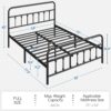 Yaheetech Classic Metal Platform Bed Frame Mattress Foundation with Victorian Style Iron-Art Headboard/Footboard/Under Bed Storage/No Box Spring Needed/Full Size Black