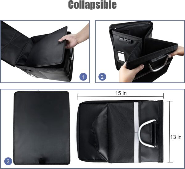 Fireproof Document File Organizer Box, Fireproof Storage Filing Cabinet Box with Lock, Portable Office Safe Box for Hanging Letter/Legal Folder 16.1 x 12.9 x 11in