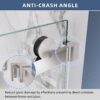 Semi-Framed 60’’W×75’’H Shower Door Bathroom Door Single Sliding Shower Door, SGCC Clear Tempered Glass, Stainless Steel Handle, 4-Inch Adjustable Width, Brushed Nickel