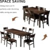 iPormis 7 Pieces Dining Table & Chairs Set for 4-6, 63" Extendable Kitchen Table and 6 Chairs, Dining Room Table with MDF Board & Metal Frame, Perfect for Small Space, Easy Clean, Espresso