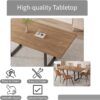 ZckyCine 67" Expandable Walnut Dining Table and 6 Upholstered Chairs, 7-Piece Dining Room Furniture Set, Mid-Century Modern Style for Home, Dining Room and Kitchen