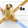 Tub Shower Faucet Set with 10 Spray Handheld Shower Brushed Gold Shower System with Tub Spout Single Handle 4.7 Inch Shower Handheld Shower Fixtures Tub and Shower Trim Kit