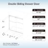 WOODBRIDGE Frameless Bathtub Shower Doors 56-60" Width x 62" Height with 3/8"(10mm) Clear Tempered Glass, 2 Ways Opening & Double Sliding in Brushed Nickel Finish