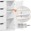 Yaheetech Large Bathroom Floor Cabinet with 4 Dawers and Single Door Cabinet, Freestanding Storage Cabinet Organizer for Bathroom Living Room Hallway, White, 26 x 14 x 35.5 in