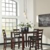 Signature Design by Ashley Coviar 5 Piece Counter Height Dining Set, Includes Table & 4 Barstools, Brown