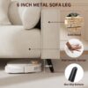 82" Sofa Couch for Living Room, Modern Comfy Sofa with Extra Depth Seat and 2 Throw Pillow | 2 Armrest Pillow, 3 Seater Chenille Couches for Living Room Small Space, White