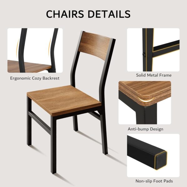 iPormis 7-Piece Dining Table Set with 6 Chairs, 63" Extendable Kitchen Table & Chairs Set for 4-6, Dining Room Table with Metal Frame & MDF Board, Perfect for Small Space, Easy Clean, Walnut
