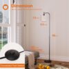 addlon Floor Lamps for Living Room Bright Lighting with Glass lampshade, Modern Bright Floor Lamp with LED Bulbs Industrial Standing lamp for beroom, Tall Pole Lamps Office - Black