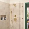 Delta Faucet Velum 14 Series Single-Function Gold Tub and Shower Faucet Set, Valve Trim Kit, Shower Handle, Delta Shower Trim Kit, Shower Set, Champagne Bronze T14437-CZ (Valve Not Included)
