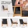 71D92VrIsyL._AC_SL1500_.jpg COLAMY PU Leather Accent Chair for Living Room, Mid Century Modern Relaxing Armchair with Solid Wood Frame & Soft Cushion, Reading Leisure Chair with High Back(Black