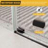 Shower Glass Door with Waterroof Seal Strip, Adjustable (56-60" W x 75 "H) Frameless Sliding Shower Door with Easy-Clean Coating SGCC Tempered Glass 5/16" (8mm), Stainless Steel Hardware, Black