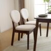 Karl home Modern 5-Piece Brown Wood Dining Table Set for 4, Compact Mid-Century Modern Table & Chair Set for Kitchen/Small Apartment/Dining Room, Padded Seats & Backrests