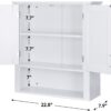 71DZICUIhrL._AC_SL1500_.jpg Bathroom Wall Cabinet Over The Toilet with 2 Doors and 3 Adjustable Shelves, Wall Mounted Bathroom Storage Medicine Cabinet for Bathroom, Living Room, Kitchen, White