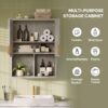 Besiter Fluted Bathroom Wall Cabinet Over The Toilet Storage, 23"x 29" Medicine Cabinet with Adjustable Shelf, Laundry Cabinet Wall Mounted and Kitchen Storage Cabinet(Modern Grey)