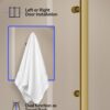 56"-60" W X 75" H Frameless Quiet Sliding Shower Door,Solid Shower Door with 5/16"(8mm) Clear Tempered Glass,Sturdy Rail,Stainless Steel Handles,Water Retaining Strips,Premium Bathroom Door,Gold