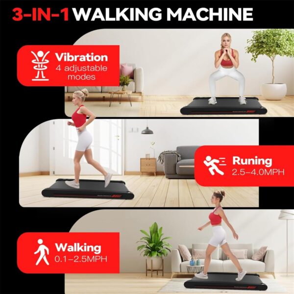 Sperax Walking Vibration Pad with APP, 3 in 1 Under Desk Treadmill, 2.5HP Low Noise Walking Treadmill Pad with Remote Control,Portable Treadmill for Home Office