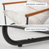 MAXYOYO Sherpa Accent Chair, Boucle Arm Chair Living Room Chair, Reading Accent Chair, Mid Century Modern Bedroom Chair,Teddy Armchair Wooden Arms Metal Frame