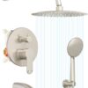 Gabrylly Bathtub Shower System, Shower Faucet Set with Tub Spout, High Pressure 10" Rain Shower head with Handheld Spray, Shower Fixtures with Pressure Balance Shower Valve, Brushed Nickel