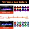 36" Electric Fireplace Heater,Wall Fireplace Electric with Remote & Screen Control,144 Flame Effects Fire Places Electric Fireplace Inserts,750/1500W Wall Mount Fireplace Electric,8 H Timer/ 400 Sq
