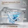 Luxury Smart Toilet with Bidet Built In, Bidet Toilet with Heated Seat, Elongated Japanese Toilet with Automatic Flush, Dryer, Night Light, Digital Display