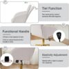 Velvet Home Office Chairs with Gold Base Upholstered Tufted Modern Height Adjustable 360 Degree Swivel Desk Chairs with Wheels, Vanity Chairs for Living Room, Bedroom,Study Room (Cream)