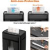 Bonsaii 12 Sheet Paper Shredder for Home Office, Heavy Duty Shredder with 5.5 Gal Pullout Bin, 15 Mins Running Time, Cross Cut Shredder for CD, Credit Card, Document, Mail P-4 Security Level