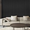 Art3d 8-Pack 96 x 6in. WPC Acoustic Slat Wall Panel for Modern Interior Decor, TV Background, Living Room, Matte Black