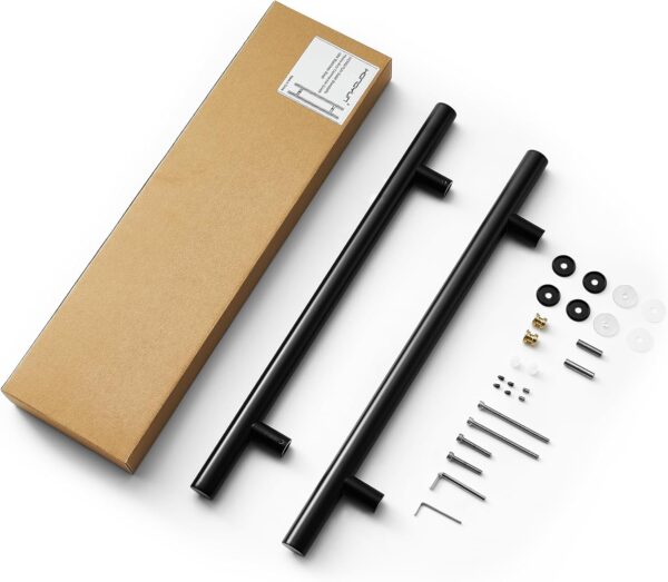 Door Pull Handles 24inch Pull Solid Standoffs Heavy-Duty Commercial Grade-304 Stainless Steel Modern Commercial Interior Exterior Door Pull Push Two Side Glass Door Barn Door Handle（Black）