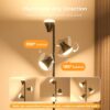 36W LED Tree Floor Lamp, Dimmable Tall Standing Lamp with Remote & Touch Control, 4 Color Temperatures Bright Floor Lamp, 3 Rotatable Light Modern Floor Lamps for Living Room Bedroom Office