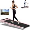 WELLFIT 10% Incline Walking Pad, 265/300+lbs Capacity Under Desk Treadmills, 29lb Lightweight Smart Treadmill with Widen Belt, Portable Treadmills Work with KINOMAP Apple Health for Home Office Small