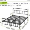 Metal Bed Frame - Structurally Stable Heavy Duty Steel Slat Supported Full Bed Frames,No Box Spring Needed for Easy Removal and Transport.