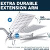 Shower Head,8”Rain Shower Head with Handheld Spray Combo with 11'' Angle Adjustable Extension Arm/Flow Regulator/Shower System,High Pressure Rainfall Shower Head Bathroom,Chrome