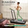 UREVO Walking Pad Treadmill with Incline, 2.5 HP Under Desk Treadmill, Foldable Treadmill for Home Office, Compact Treadmill with LED Display Remote Control 265lbs Weight Capacity