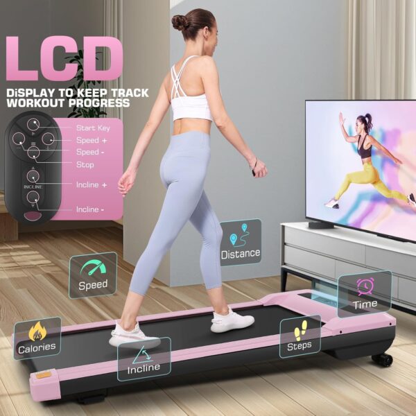 ANCHEER Walking Pad Treadmill with 9% Auto Incline, 4 in 1 Under Desk Treadmill with Remote Control, 2.5HP Walking Treadmill for Home Office, LCD Display/300LBS Weight Capacity/8 Adjustable Slopes