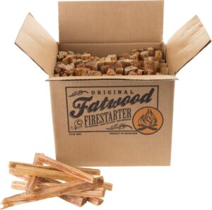 Fatwood Pine Wood Fire Sticks - 10-lb Box of Indoor or Outdoor Fire Starters for Campfires, Grills, Wood Stoves, Firepits, or Fireplaces by Trademark Global
